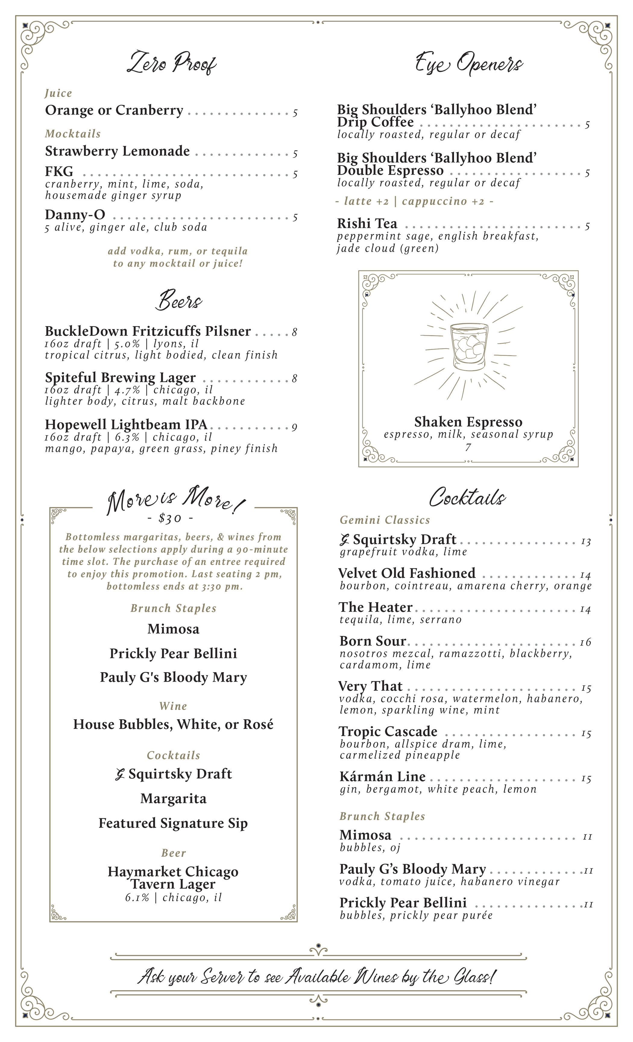 Brunch Menu
